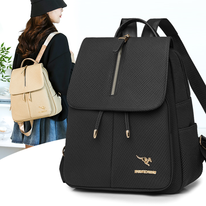 Leather Work Womens Backpack - Duurzame damesreisrugzak, PU-lederen casual rugzak met
