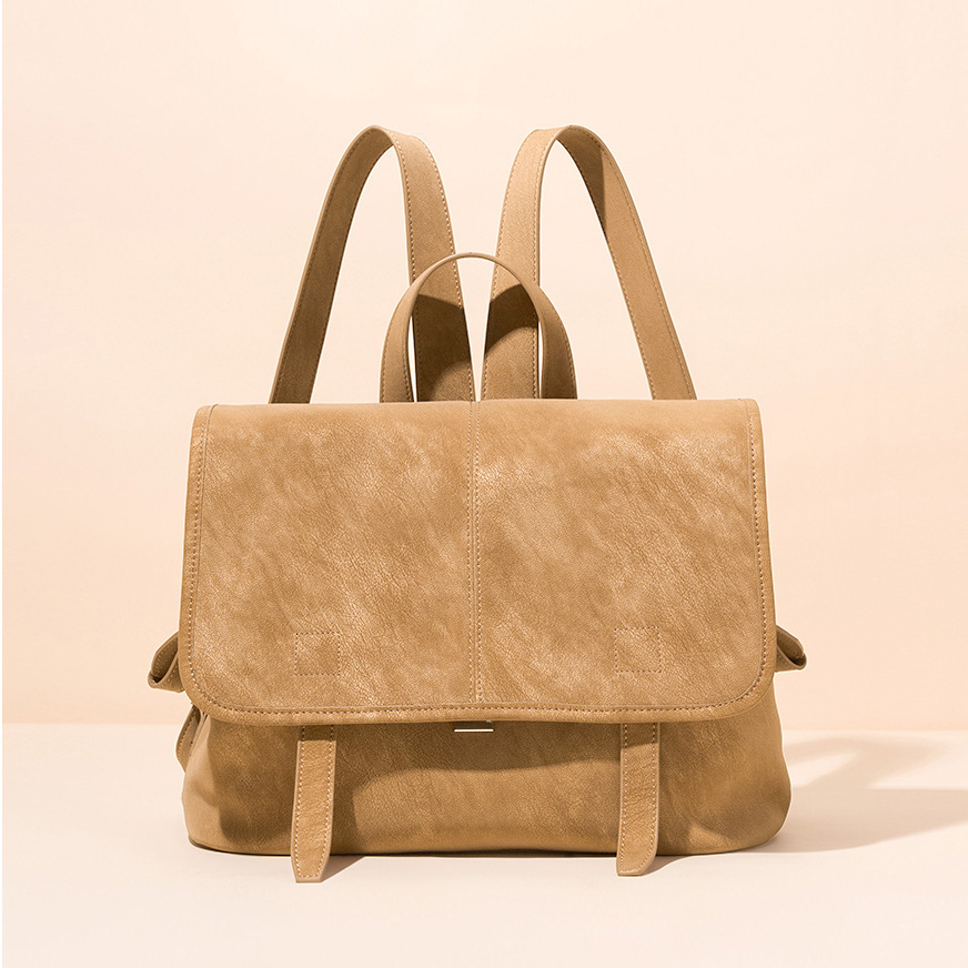 Leather Work Womens Backpack - Dames Vintage Echt Lederen Rugzak Casual