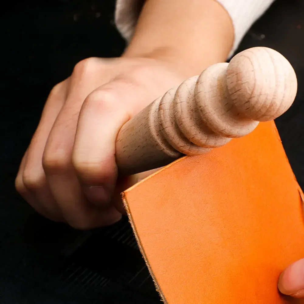 Leatherwork Craft - Multi-Size Hout Slicker Leer Massief Hout