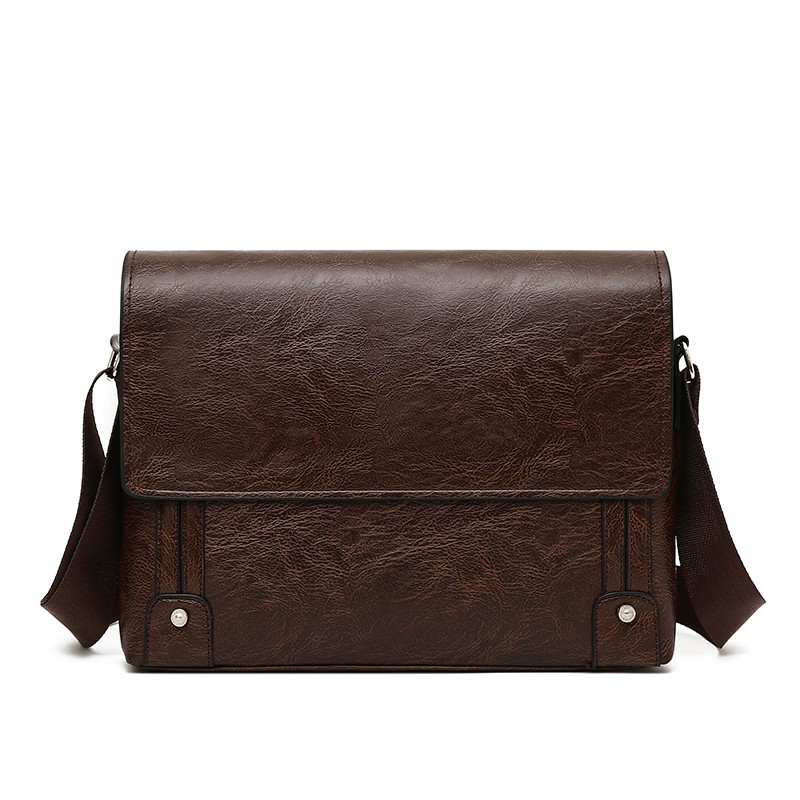 Leatherwork Designs - Aktetas voor heren van PU-leer, Boston-model,