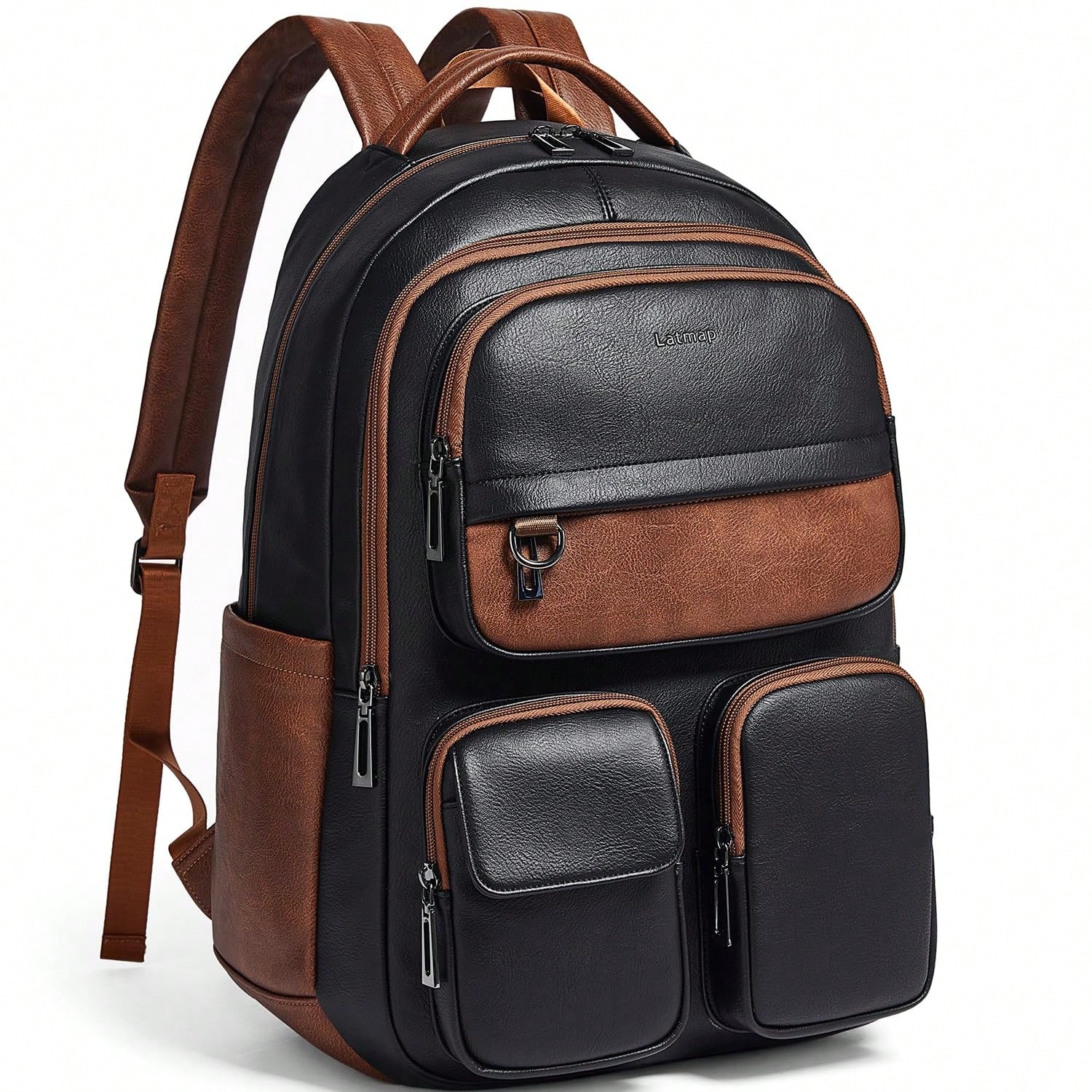 Leather Work Womens Backpack - LATMAP Vegan Leer Rugzak Tas Voor