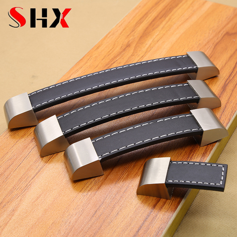 Leatherwork Hardware - Moderne hoogwaardige lederen handgreepknoppen Trekmeubelkast Lade