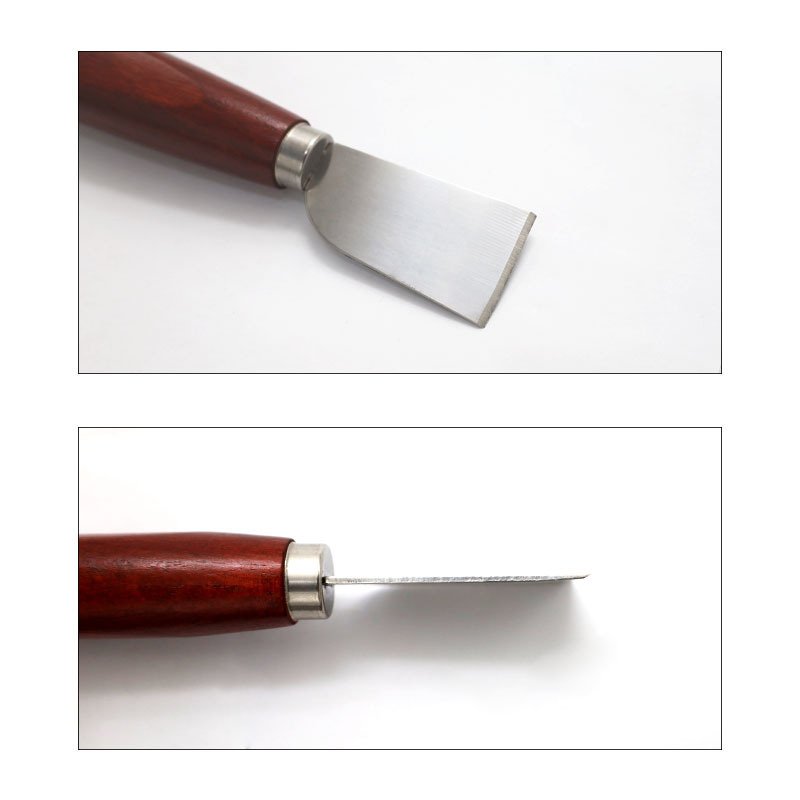 Leatherwork Knife - Nieuwe DIY lederbewerkingsgereedschap houten handvat roestvrijstalen