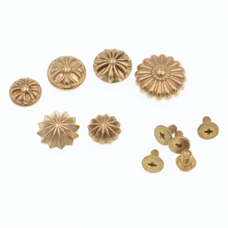 Leatherwork Flowers - 5 stuks messing riemklinknagels bloemkopschroeven doe-het-zelf