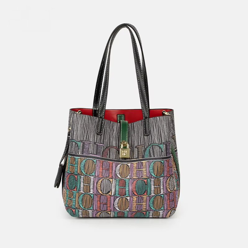 Leatherwork Art - CH Art Color bedrukte handtas Effen