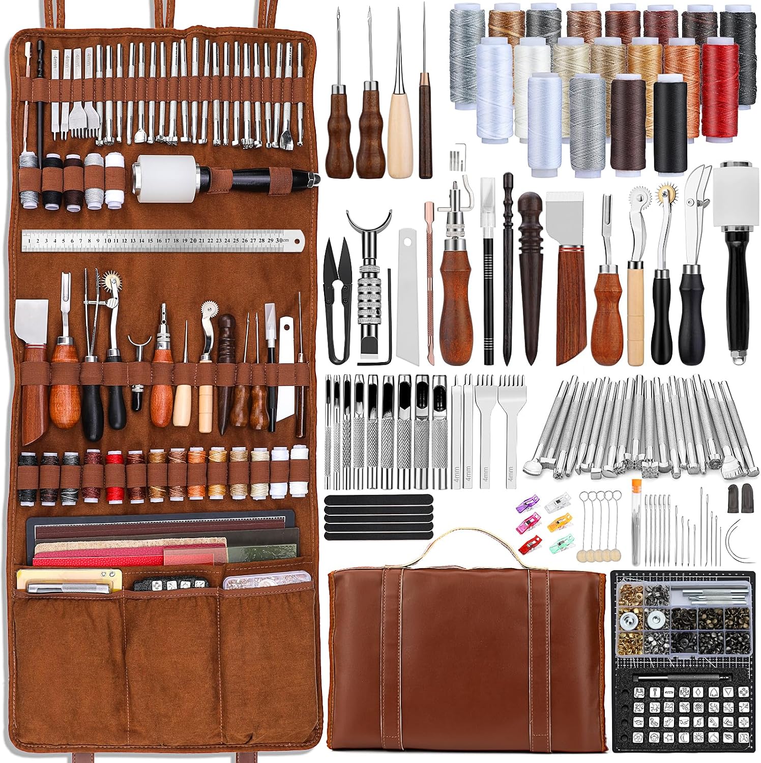 Leatherwork Craft - Lederbewerkingsset Lederen handwerkgereedschap Lederbewerkingskit met op