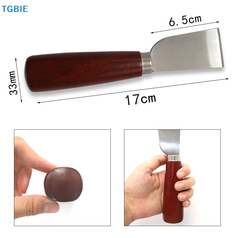 Leatherwork Knife - [TL]【TL】DIY Leathercraft Tool Houten handvat Roestvrij