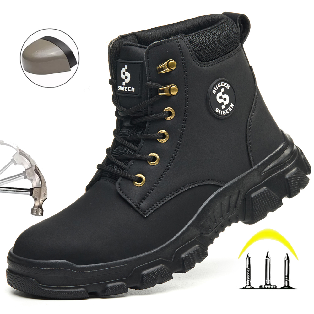 Leather Work Factory - Veiligheidsschoenen voor heren Stalen neus Anti-crush