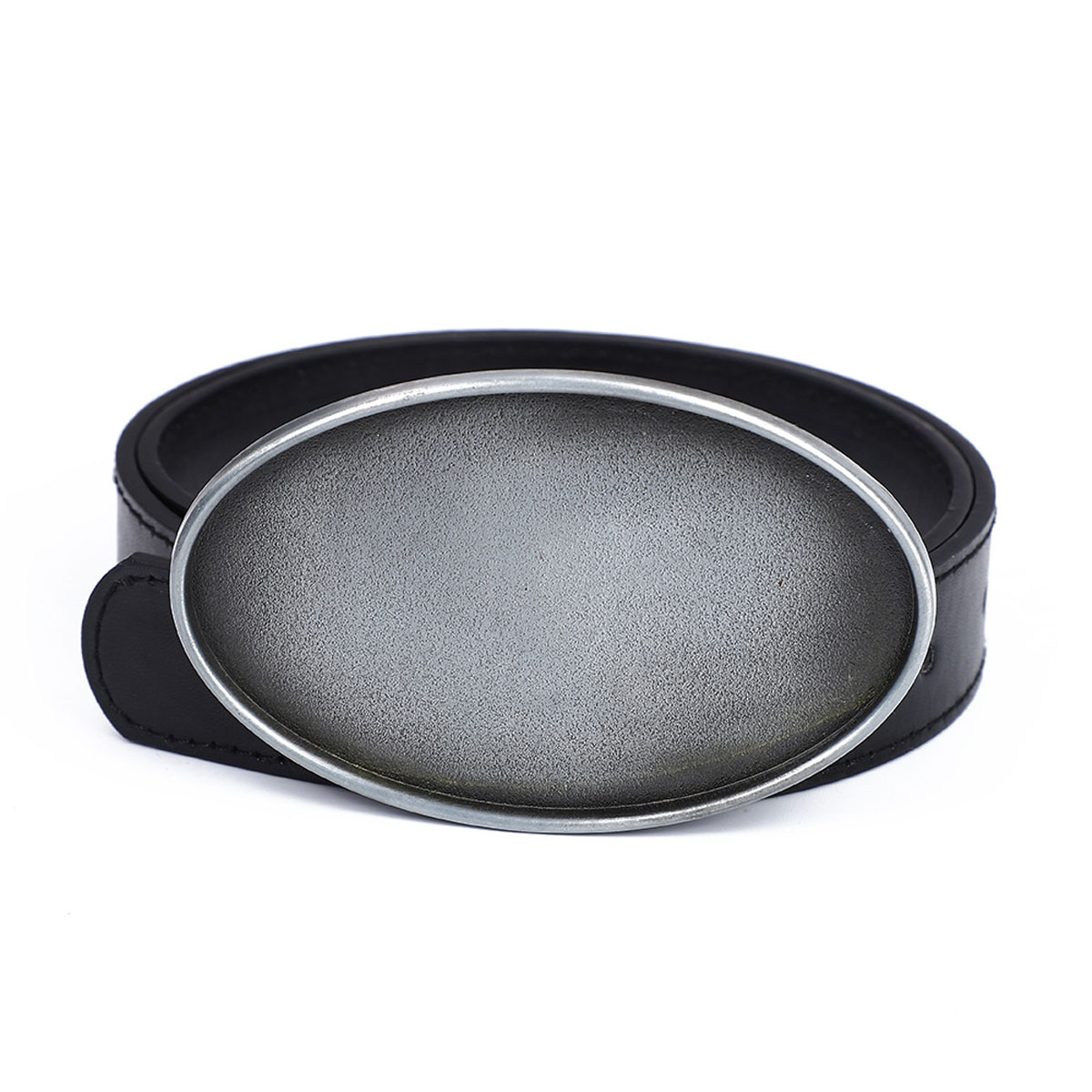 Belt Buckle Blank - Ovale riemgesp met matte zandkorrelstructuur, metalen