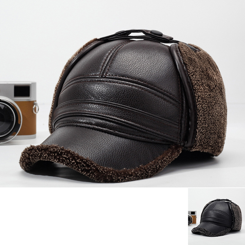 Leather Work Hat - 2026New PU Leer Winter heren Nieuwe