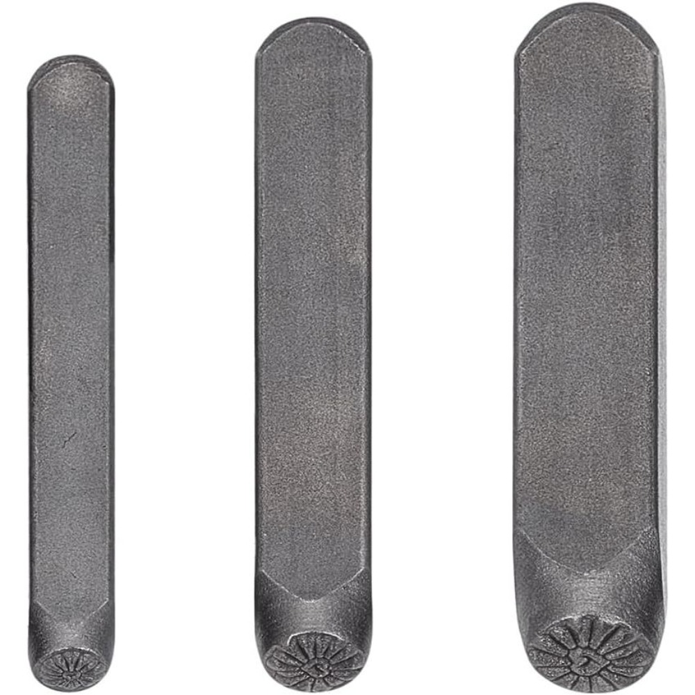 Leatherwork Art - 3 stuks metalen punch-stempel hart metalen