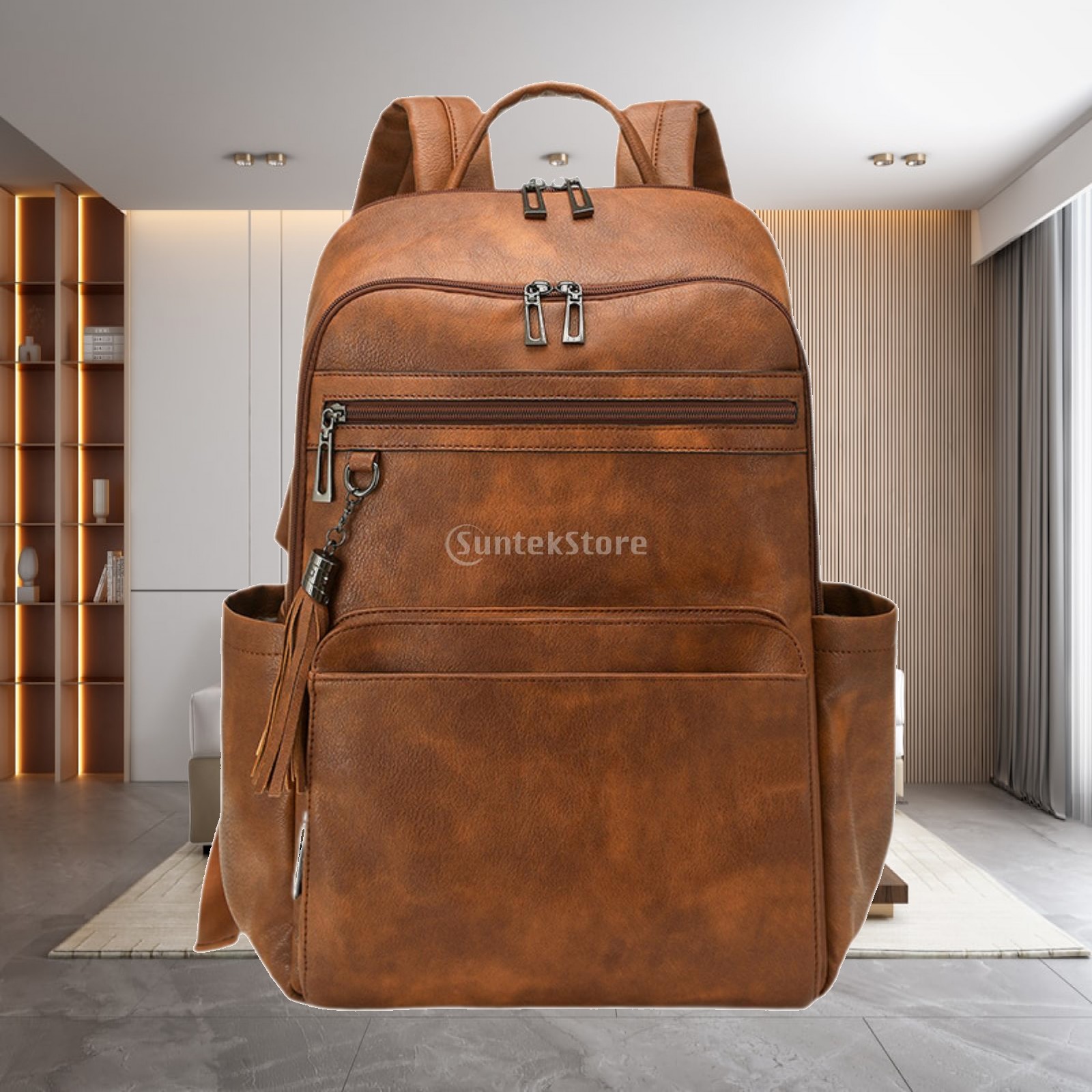Leather Work Womens Backpack - Premium PU Lederen Dames Reistas, Omkeerbare