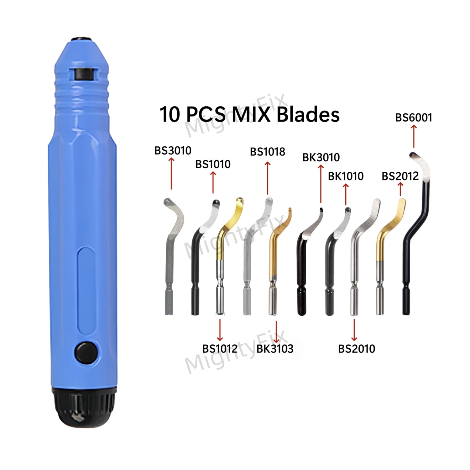 Swivel Knife Tool - NB1000 Ontbraamgereedschap met 10PCS MIX Draaiblad