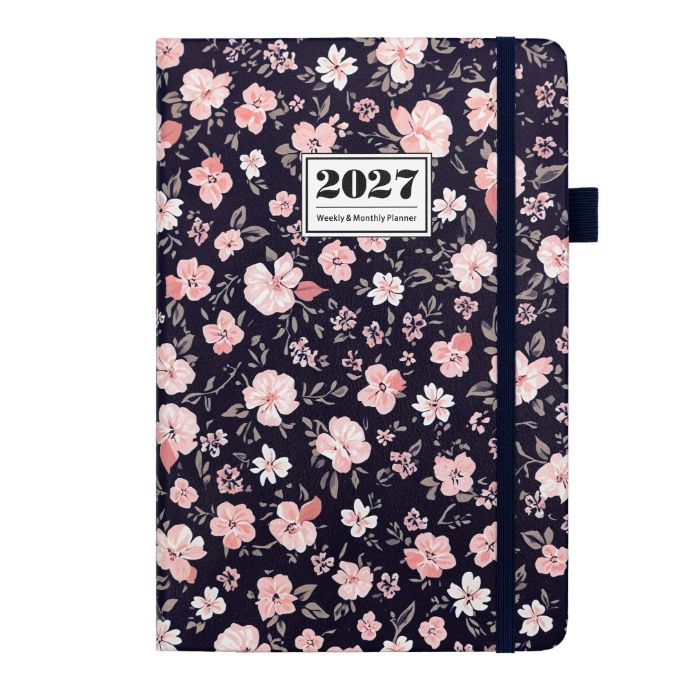Leatherwork Flowers - Engels 2027 Schema Planner Kladblok Bloemontwerp