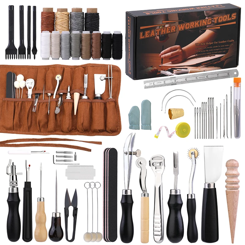 Leatherwork Craft - KRABALL Professionele Leather Craft Tool Kit
