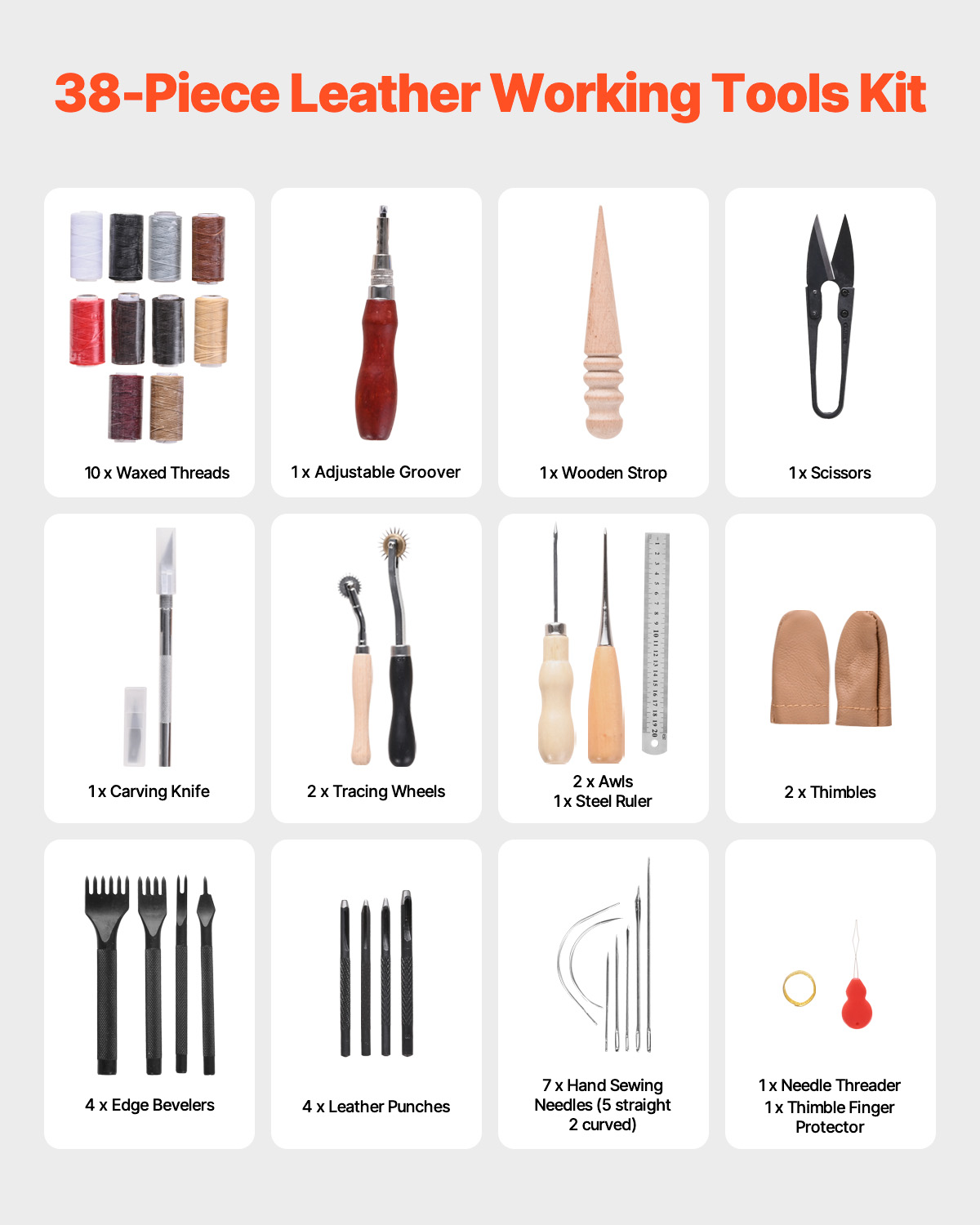 SucceBuy 38/59/61/72/92 Stuks  - Leatherwork Craft recensie en prijs
