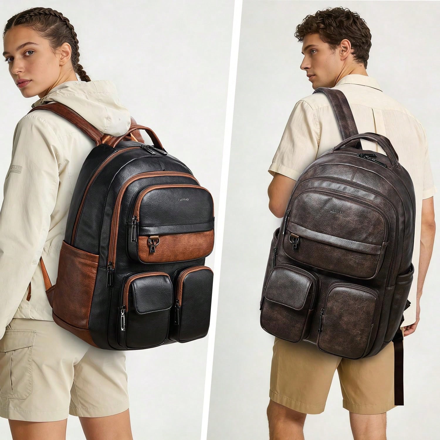 LATMAP Vegan Leer Rugzak Tas V - Leather Work Womens Backpack recensie en prijs