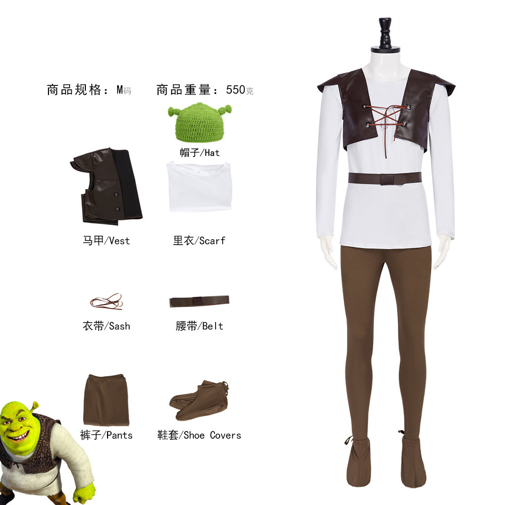 Shrek Cosplay Kostuums Groene  - Leather Work Hat recensie en prijs