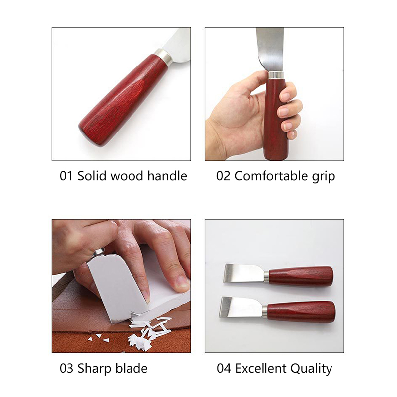 Houten handvat DIY Leathercraf - Leatherwork Knife recensie en prijs