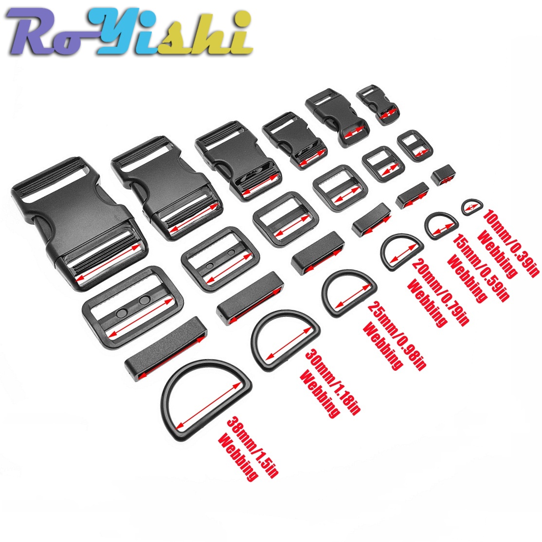 1-10 Set Plastic Zijdelingse O - Belt Buckle Blank recensie en prijs