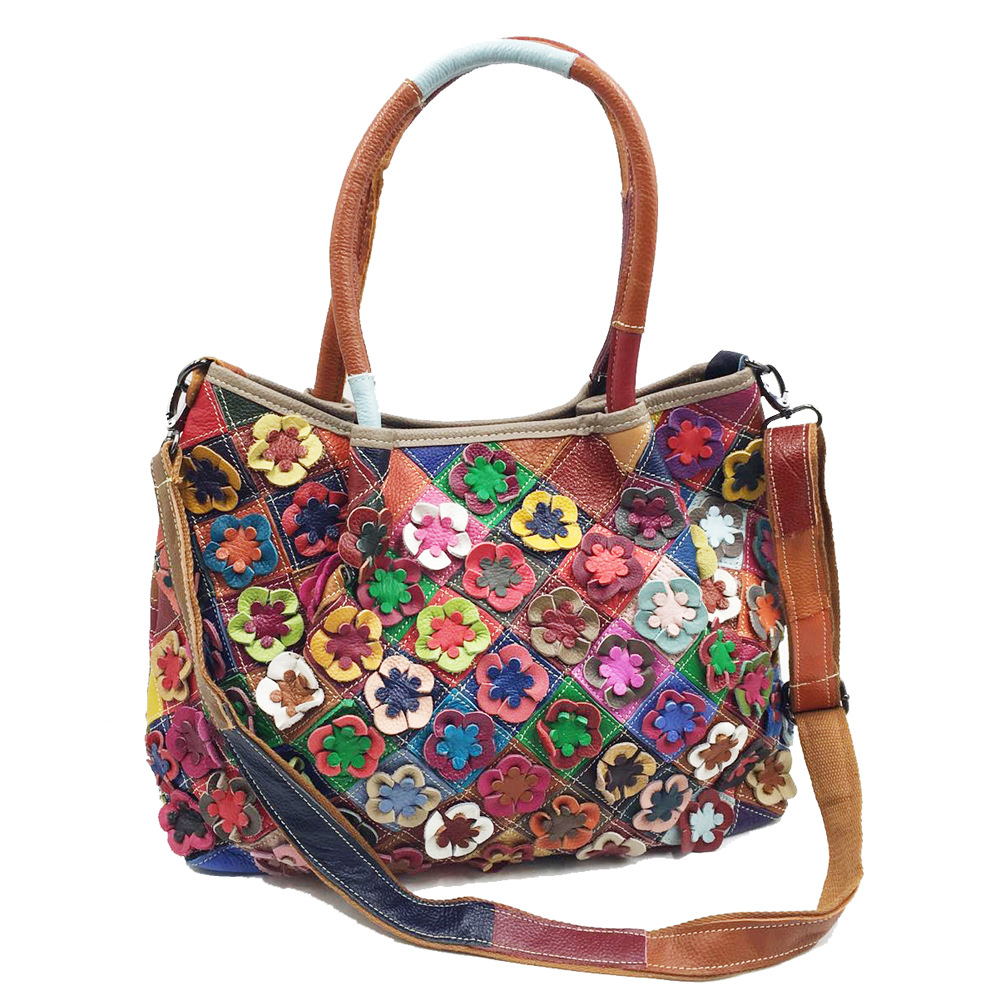 Oversized dameshandtas van ech - Leatherwork Flowers recensie en prijs