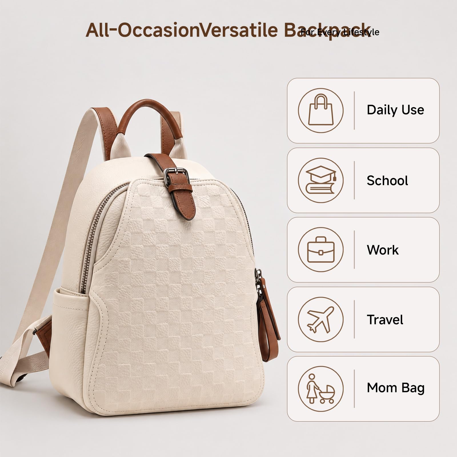 Damesrugzak van PU-leer met re - Leather Work Womens Backpack recensie en prijs
