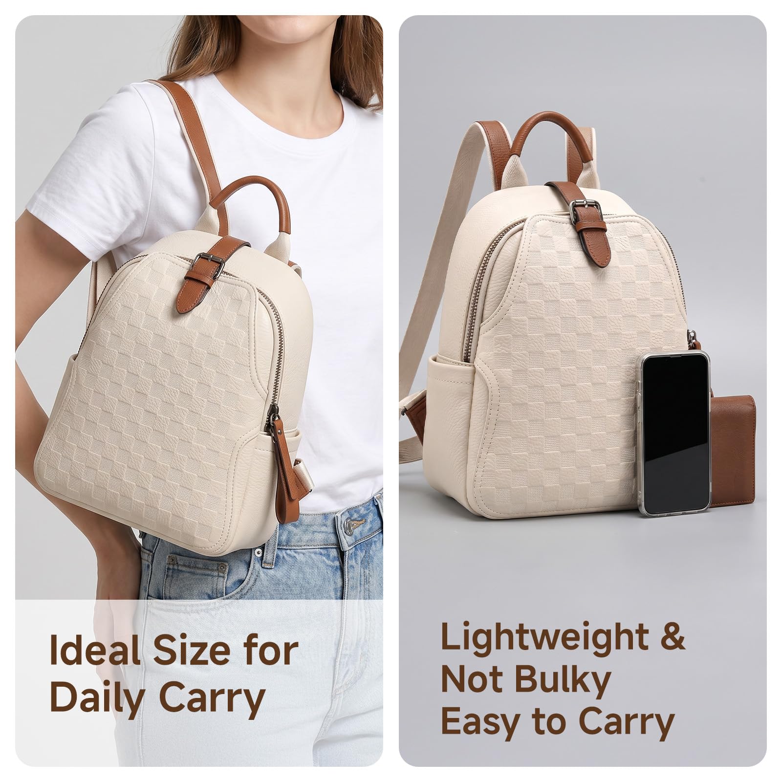 Damesrugzak van PU-leer met re - Leather Work Womens Backpack recensie en prijs