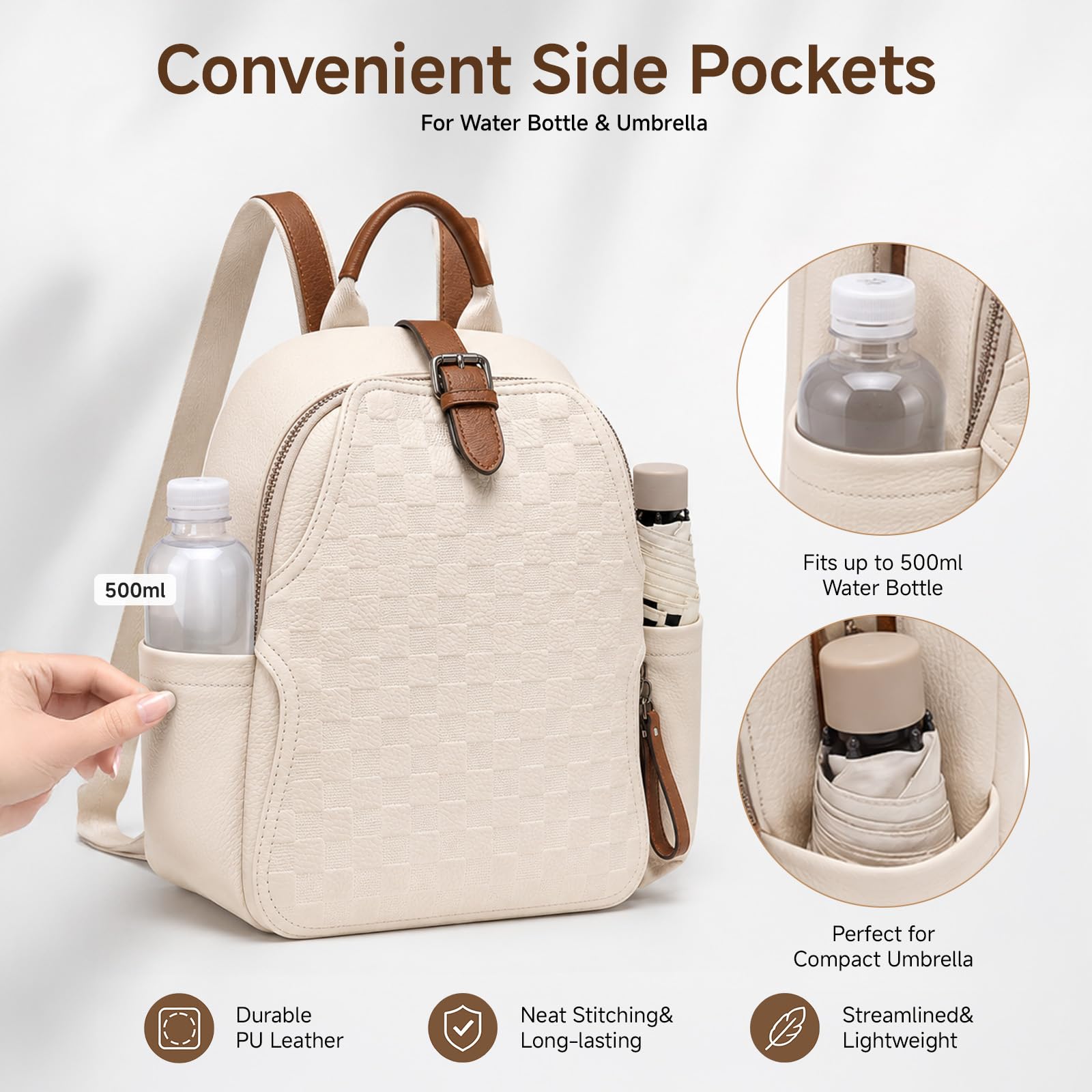 Damesrugzak van PU-leer met re - Leather Work Womens Backpack recensie en prijs