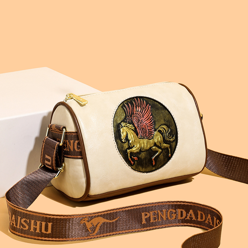 Retro lederen schoudertas met  - Leatherwork Flowers recensie en prijs