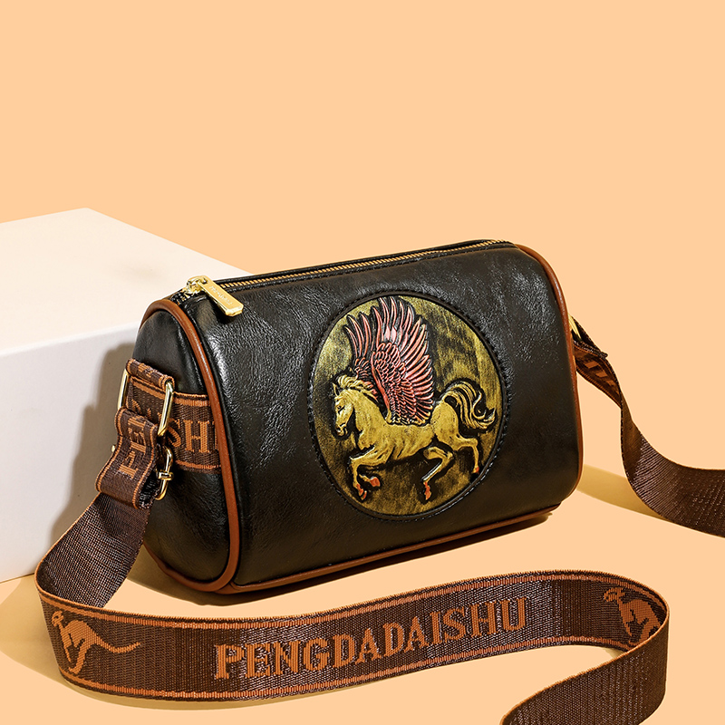 Retro lederen schoudertas met  - Leatherwork Flowers recensie en prijs