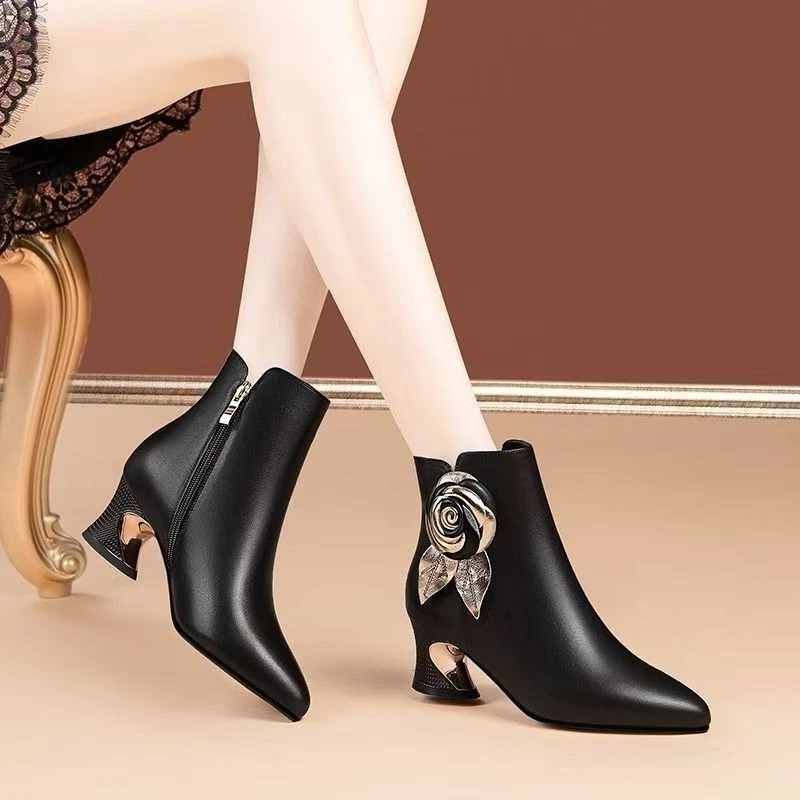 Herfst Winter Booties Lederen  - Leatherwork Flowers recensie en prijs