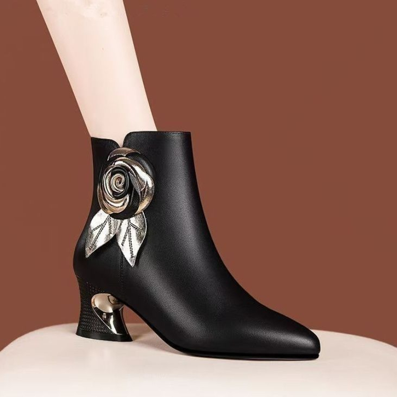 Herfst Winter Booties Lederen  - Leatherwork Flowers recensie en prijs