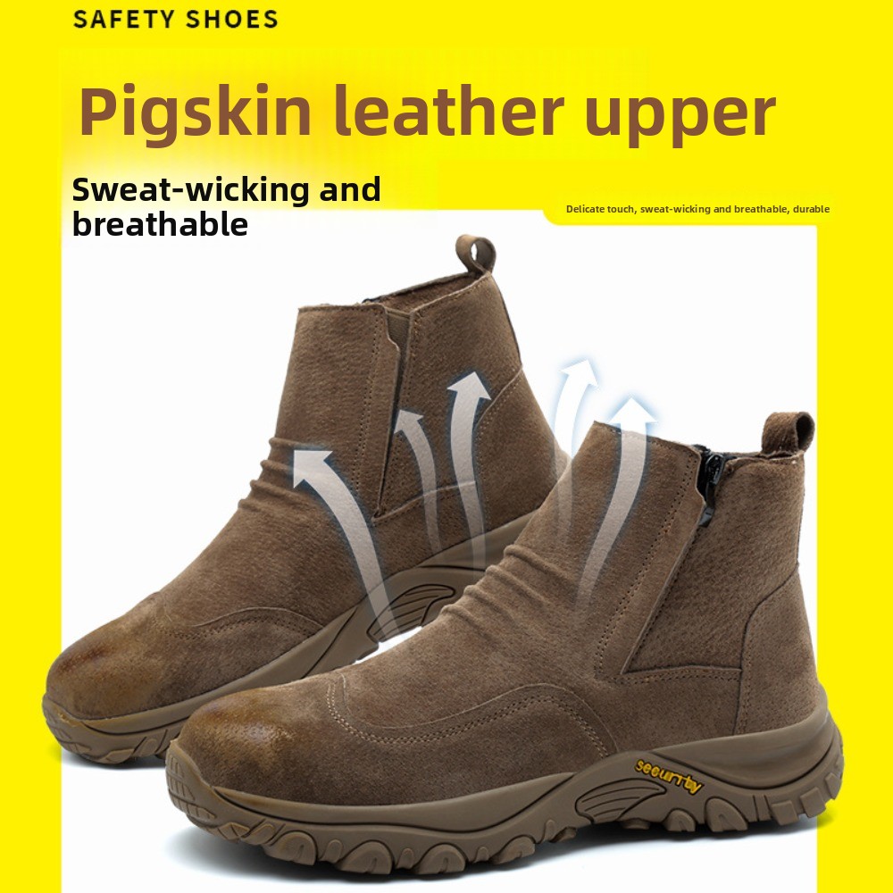 Ademende lederen veiligheidssc - Leather Work Hat recensie en prijs