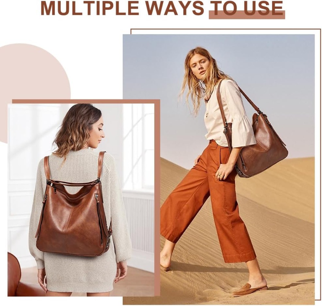 Luxe dames handtas van PU leer - Leather Work Womens Backpack recensie en prijs