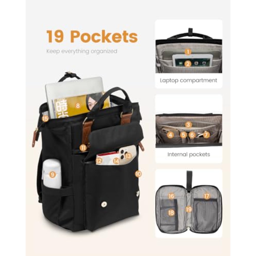 Laptoprugzak voor dames, lapto - Leather Work Womens Backpack recensie en prijs